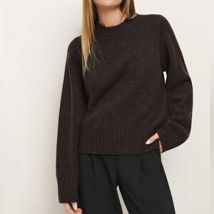 Reformation Calloway Regenerative Wool Crew in Espresso